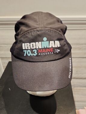 NWT Ironman 70.3 Maine Augusta Finisher Hat - Black with Red Accents